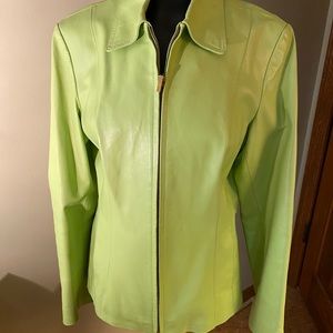 Colebrook Lime Green Leather Jacket sz S